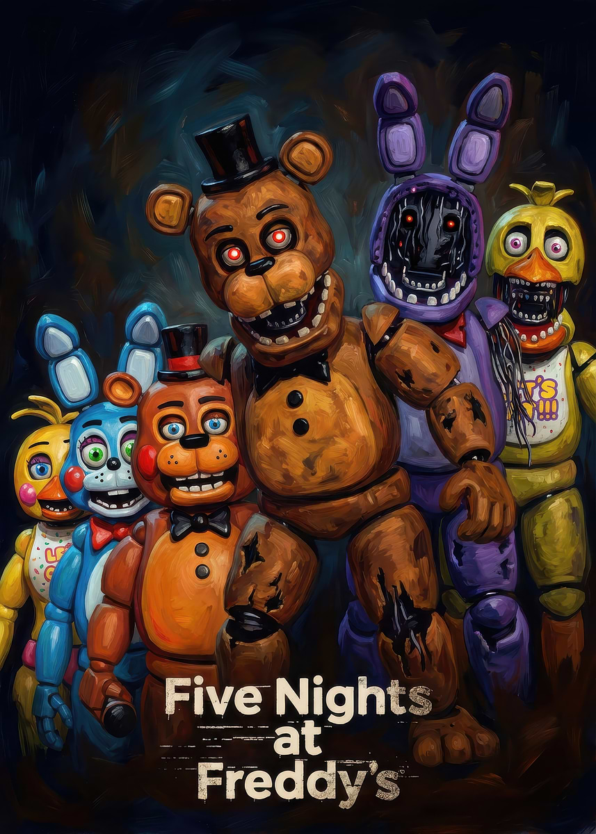 'Five Nights at Freddy's Characters' Poster, picture, metal print ...