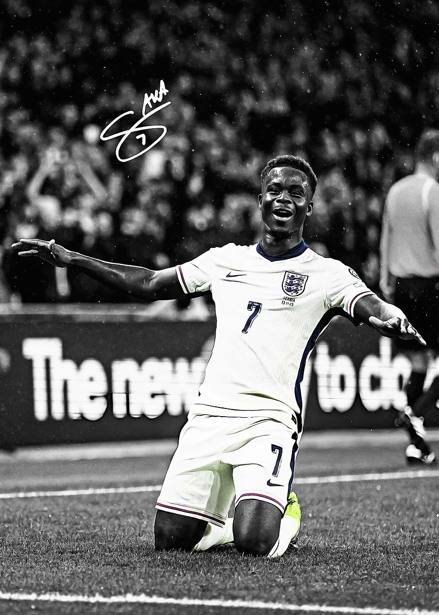 サンローラン　ディレクターズカット　ポスター Bukayo Saka England Celebration' Poster, picture, metal print