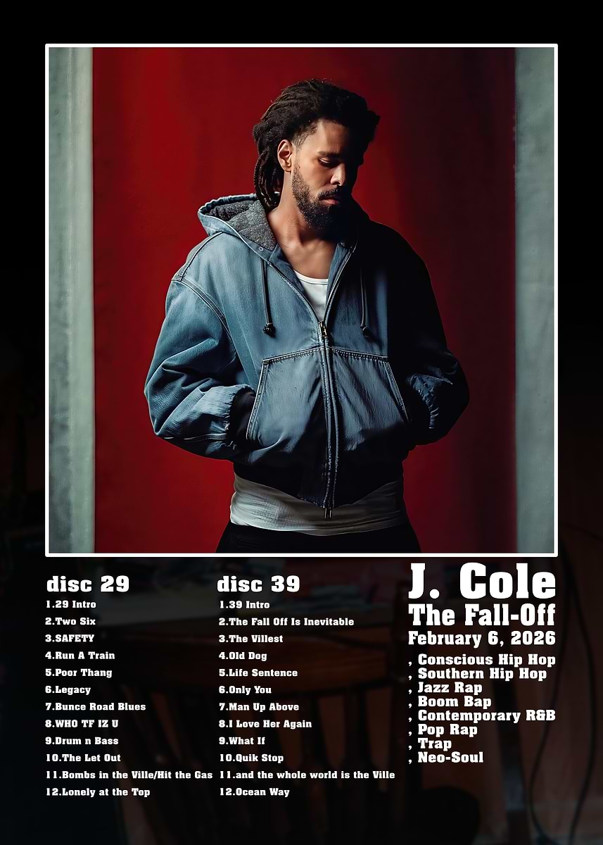 'J Cole The Fall Off Album Art' Poster, picture, metal print, paint by ...