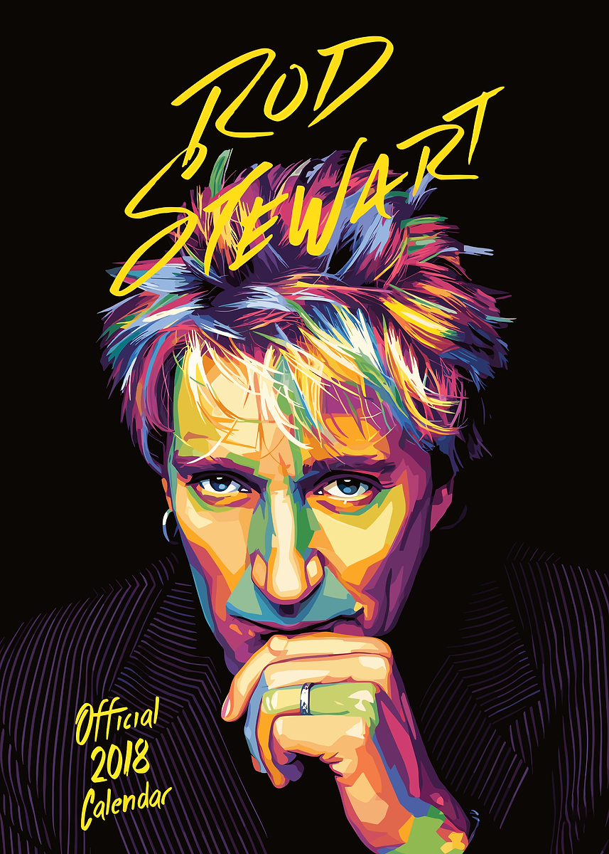 Rod Stewart Official 2018 Calendar' Poster, picture, metal print