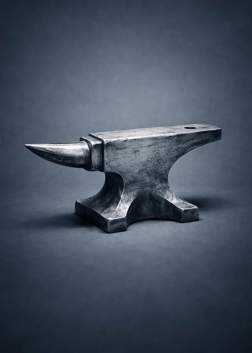 'Anvil on a dark background' Poster, picture, metal print, paint by ...