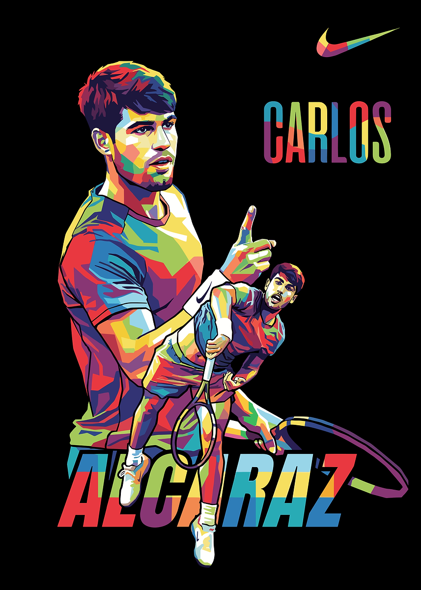 トランPOPアート Carlos Alcaraz Pop Art' Poster, picture, metal print, paint by