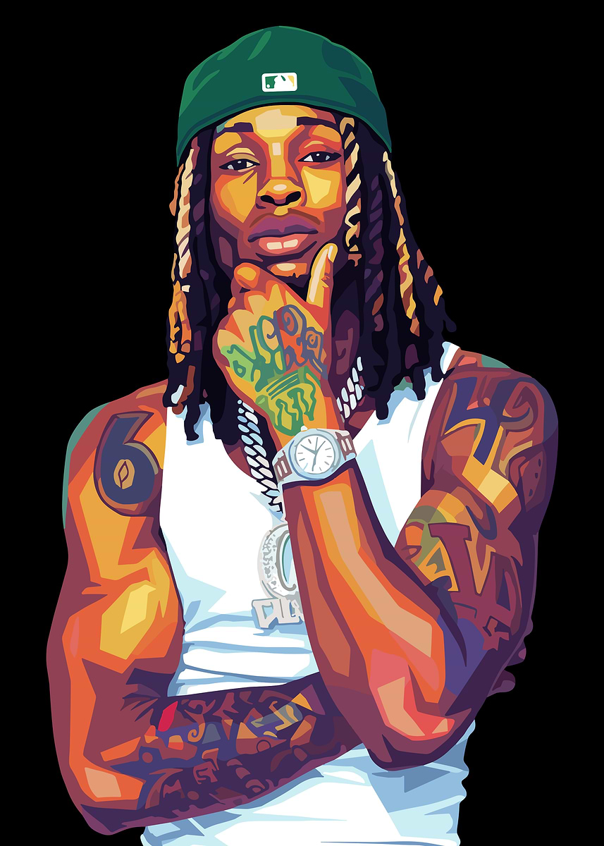 King Von Pop Art Portrait' Poster, picture, metal print, paint by