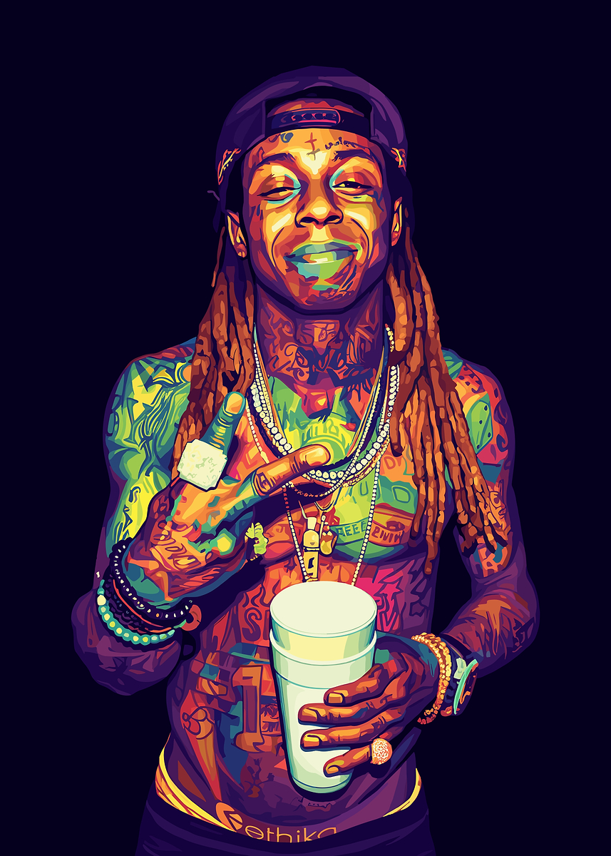 Pop Art of Lil Wayne' Poster, picture, metal print, paint by Flayy