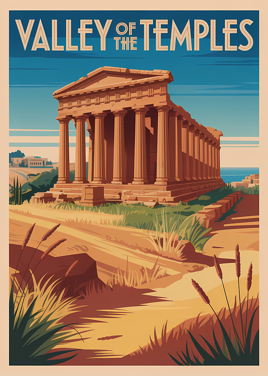 'Valley of the Temples Poster' Poster, picture, metal print, paint by ...