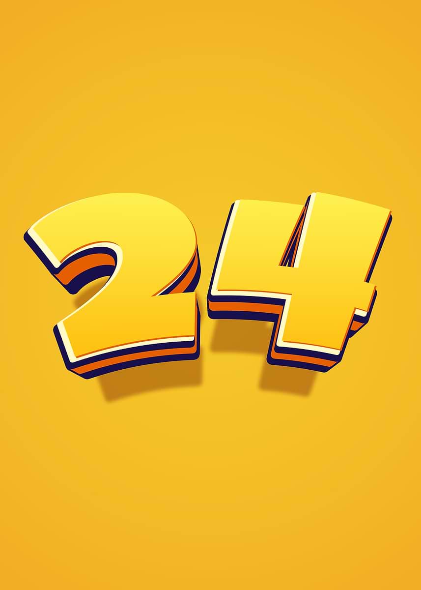 'Number 24 in 3D Style' Poster, picture, metal print, paint by Ran Zty ...