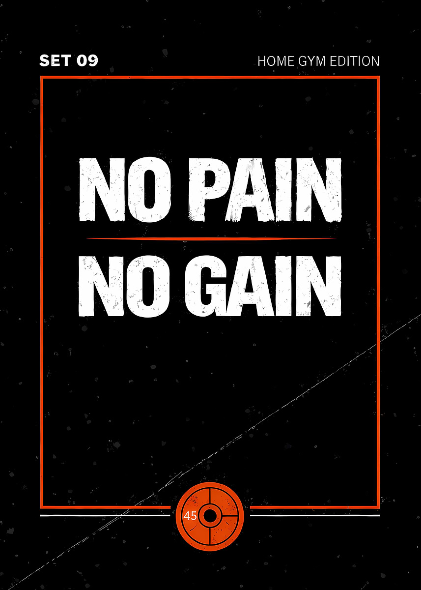'No Pain No Gain – Gym Motivation Poster (Home Gym Edition)' Poster ...