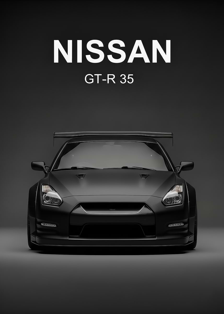 'sport Black Nissan GT-R R35' Poster, picture, metal print, paint by m5 ...