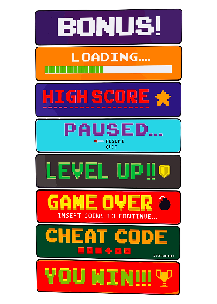 Games Roms Text/image 'Retro Video Game Text Art' Poster, picture, metal print, paint by ...