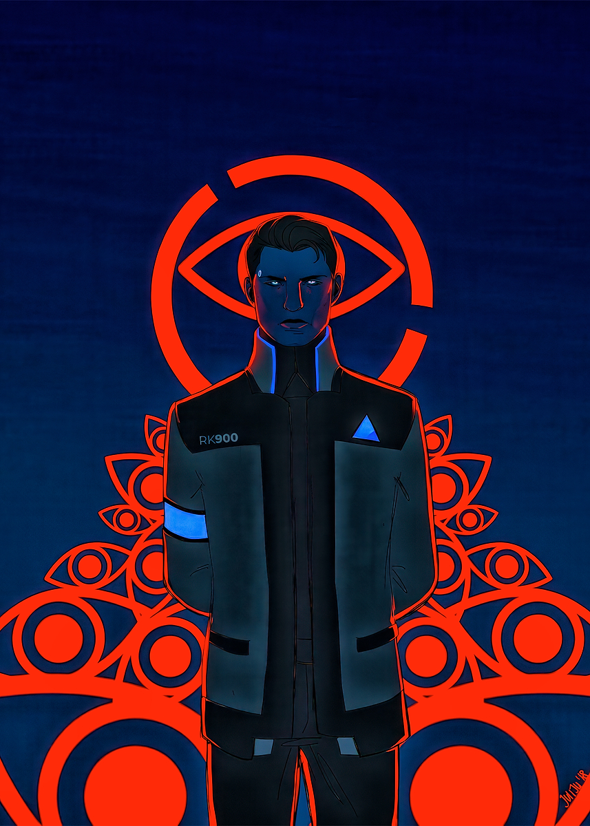 Connor RK900 Android with Eye Symbol' Poster, picture, metal print