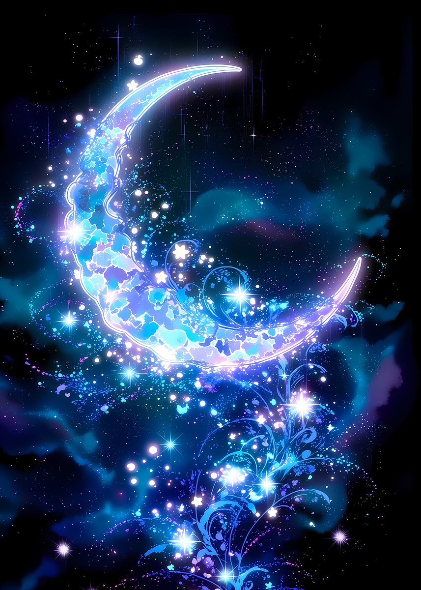 Crescent Moon' Poster, picture, metal print, paint by Danan Putra