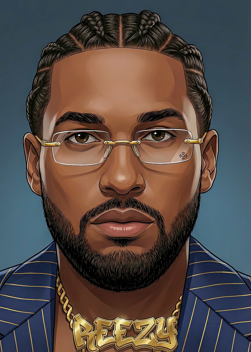 'Reezy rappeur' Poster, picture, metal print, paint by RealmWanderer ...