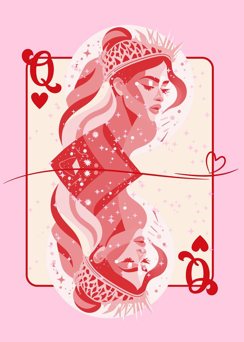 Queen Of Hearts Card Art Poster Picture Metal Print Paint By Magic queen-of-hearts-card-art-poster-picture-metal-print-paint-by-magic