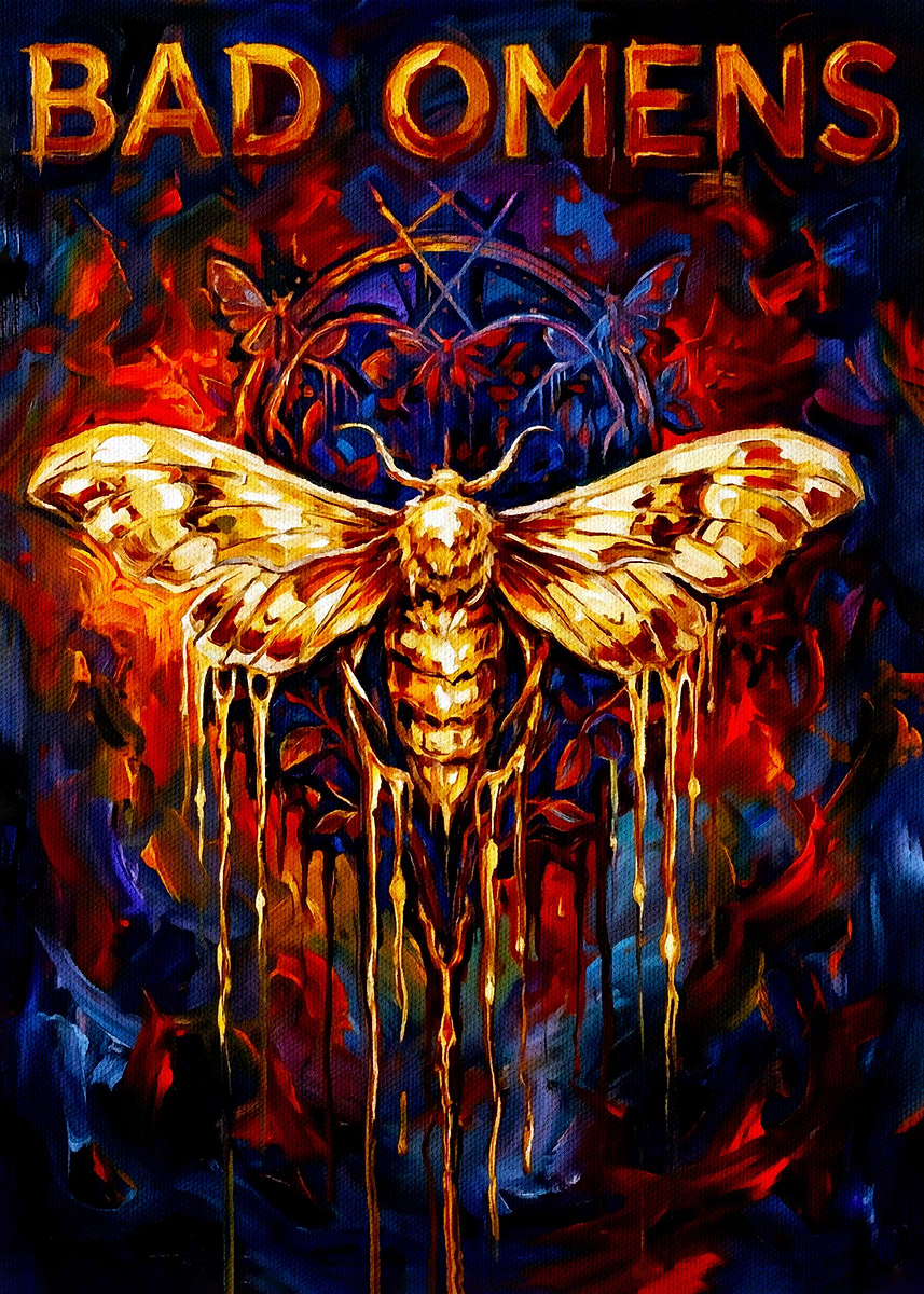 Bad Omens Moth Painting' Poster, picture, metal print, paint by