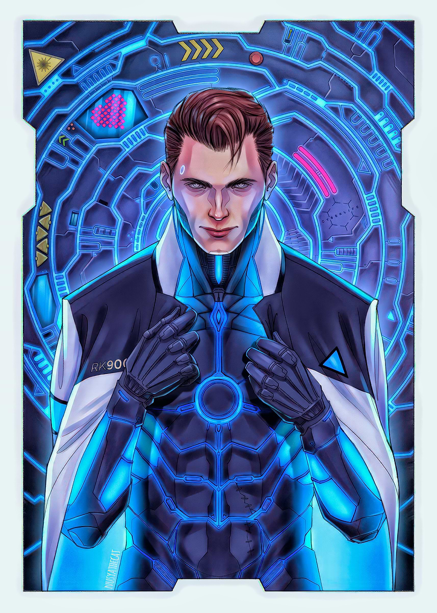 Connor RK900 Android Portrait' Poster, picture, metal print, paint