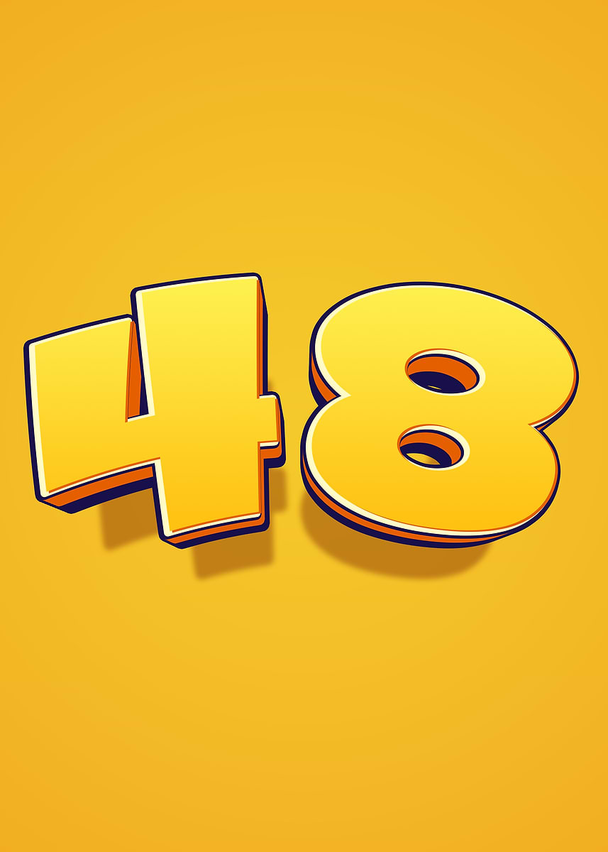 'Number 48 in Yellow' Poster, picture, metal print, paint by Ran Zty ...