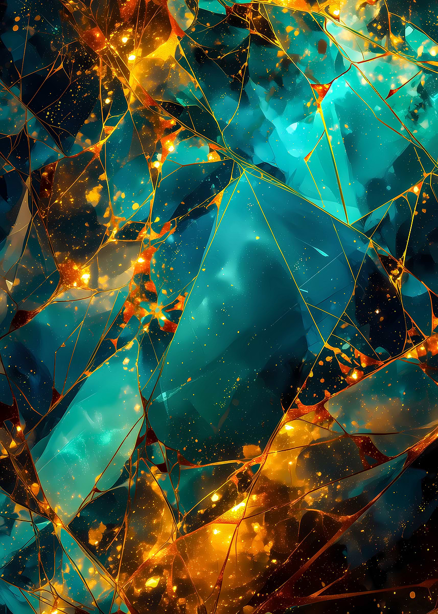 Shards Layout Poster 'Abstract Crystal Shards' Poster, picture, metal print, paint by ...