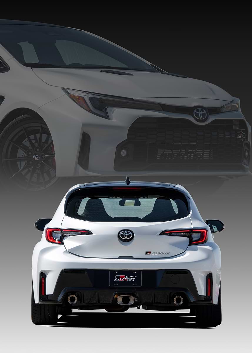 'White Toyota GR Corolla Rear View' Poster, picture, metal print, paint ...