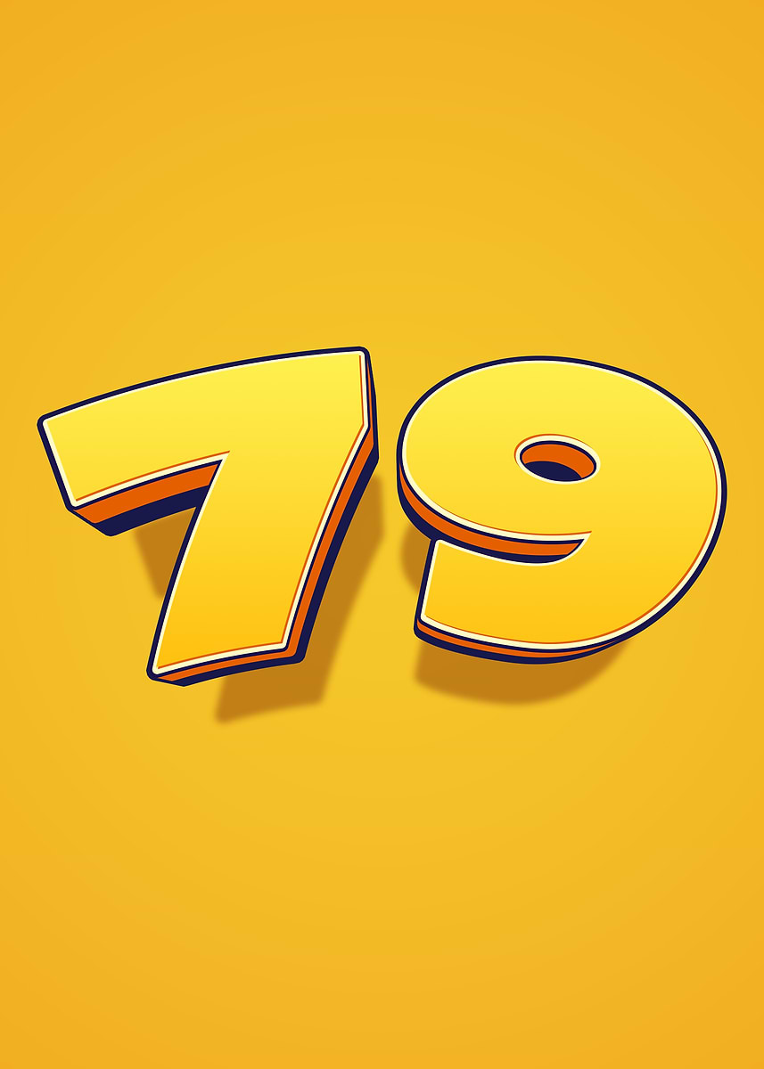 'Number 79 with 3D effect' Poster, picture, metal print, paint by Ran ...