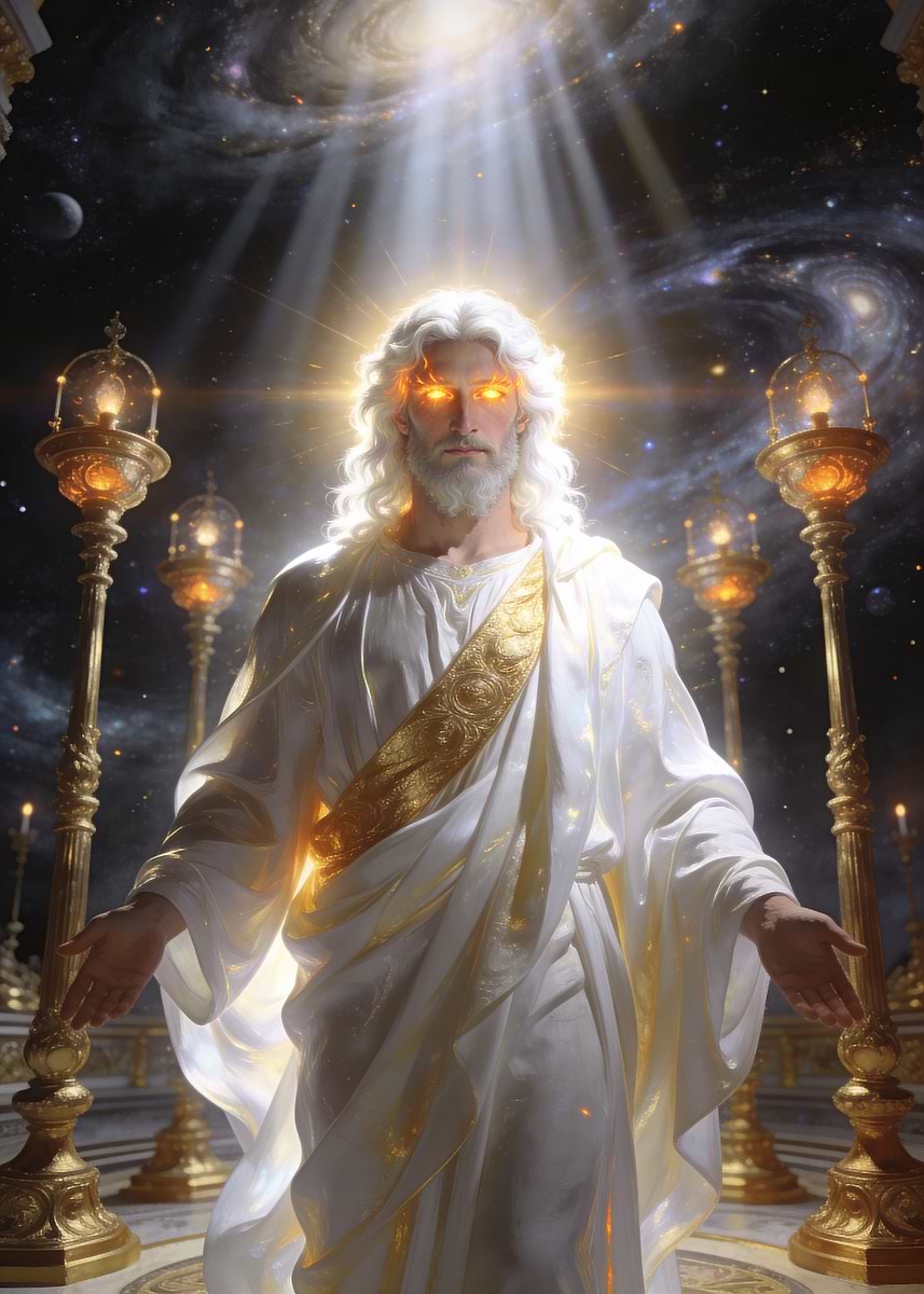 'Jesus Christ in a Cosmic Setting' Poster, picture, metal print, paint ...