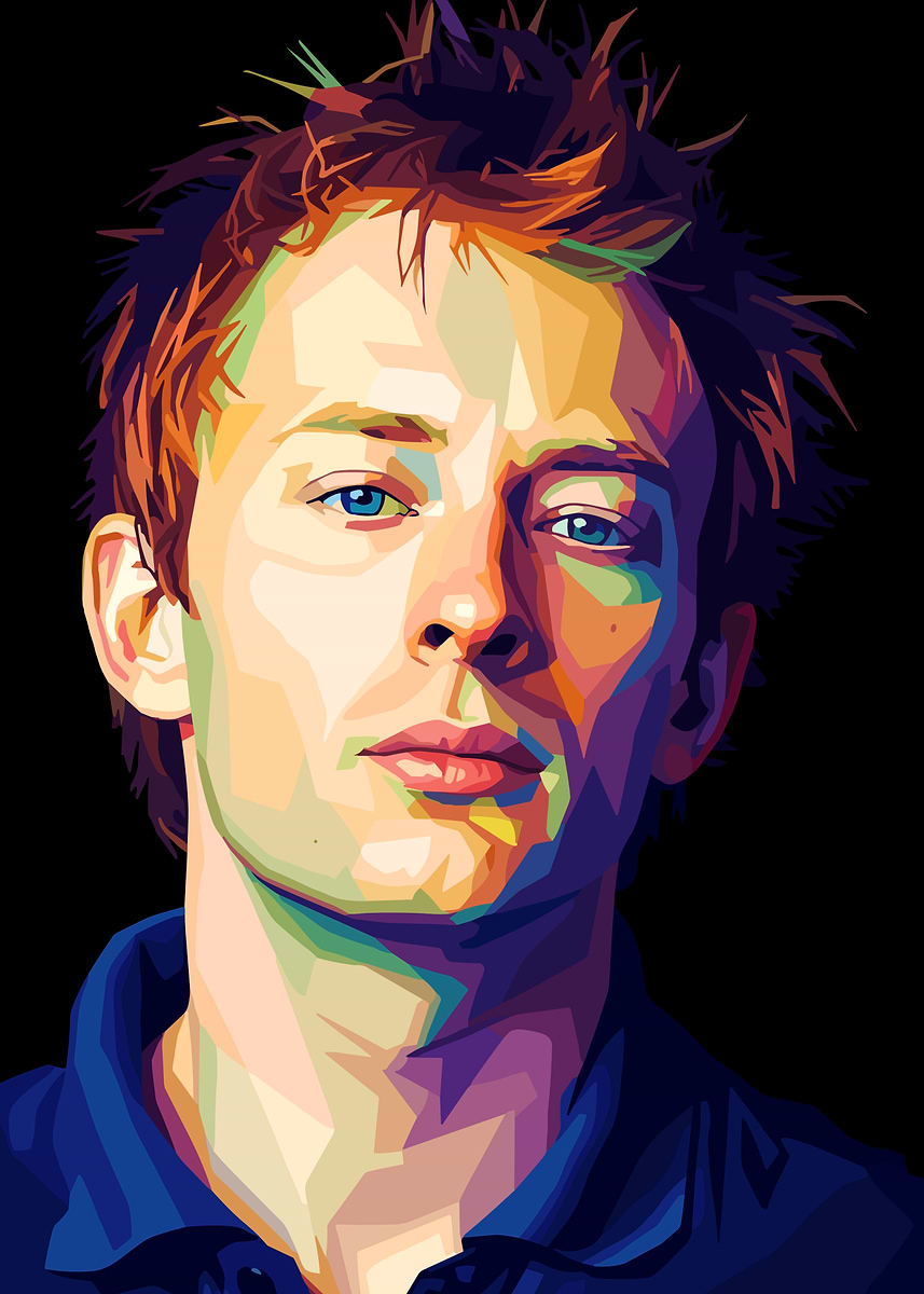 'Pop Art Portrait of Thom Yorke' Poster, picture, metal print, paint by ...