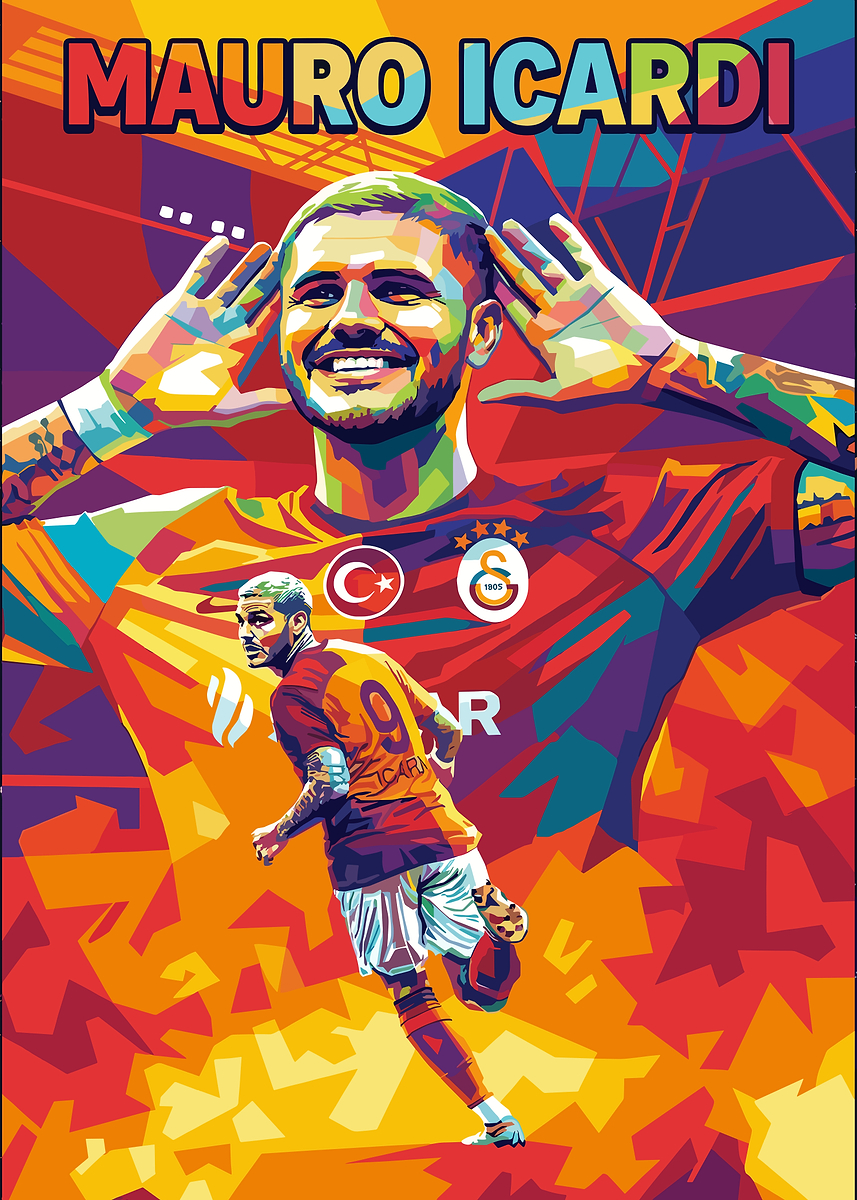 Mauro Icardi Pop Art' Poster, picture, metal print, paint by