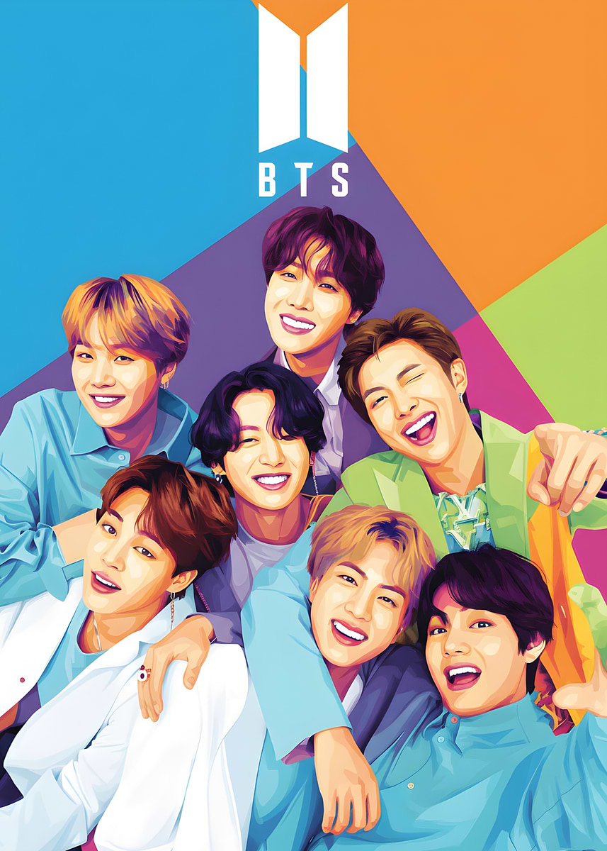 BTS Group Portrait' Poster, picture, metal print, paint by Dignite