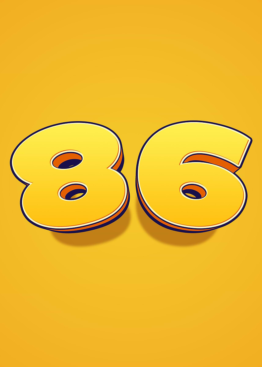 Draw 86 Number 'Number 86 ' Poster, picture, metal print, paint by Ran Zty | Displate