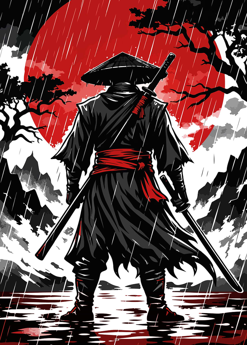 massacre during the rain' Poster, picture, metal print, paint by