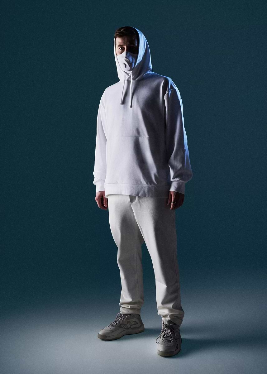 'alan walker in White Hoodie and Mask' Poster, picture, metal print ...