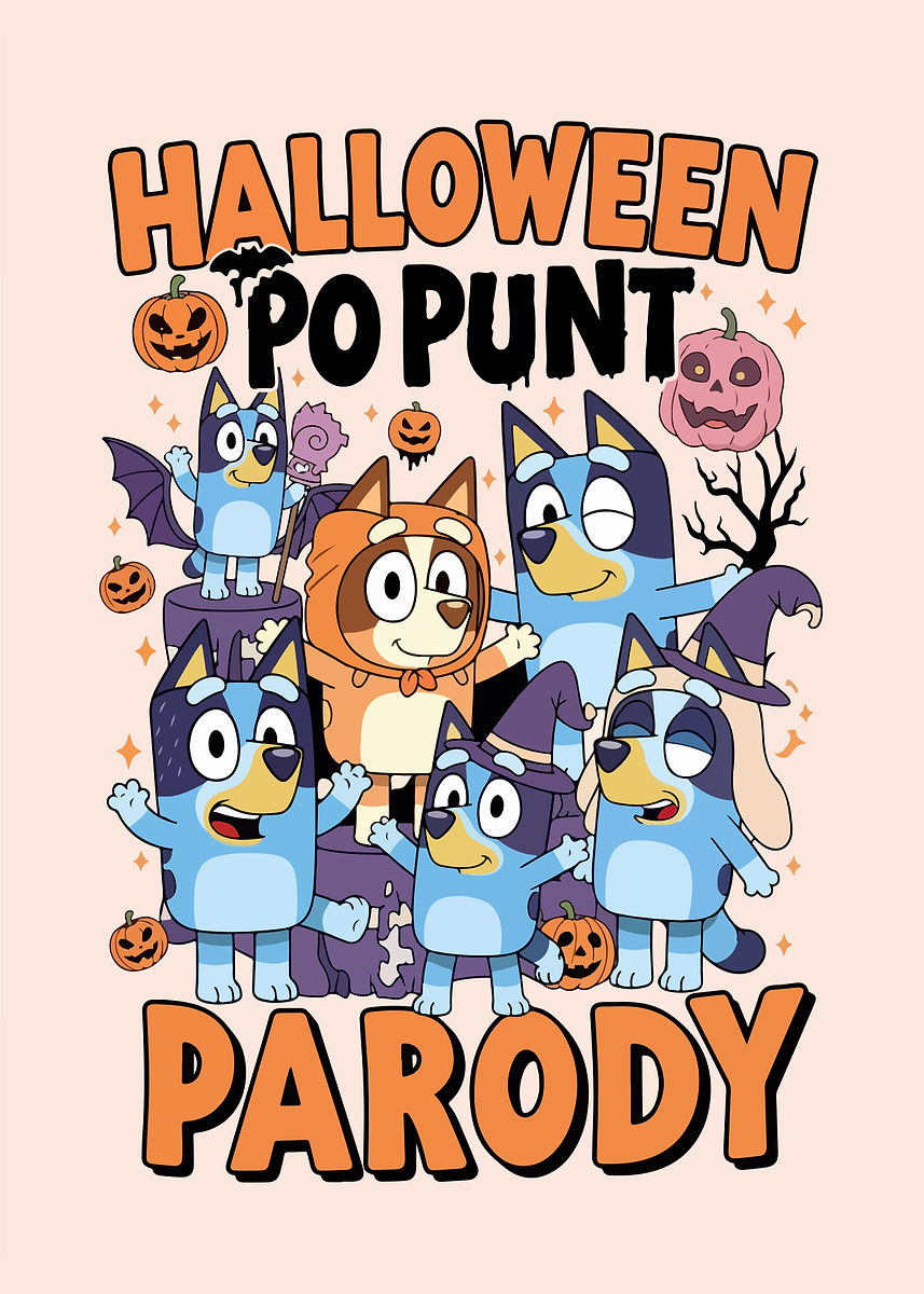 'Bluey Halloween Parody' Poster, picture, metal print, paint by teqor ...