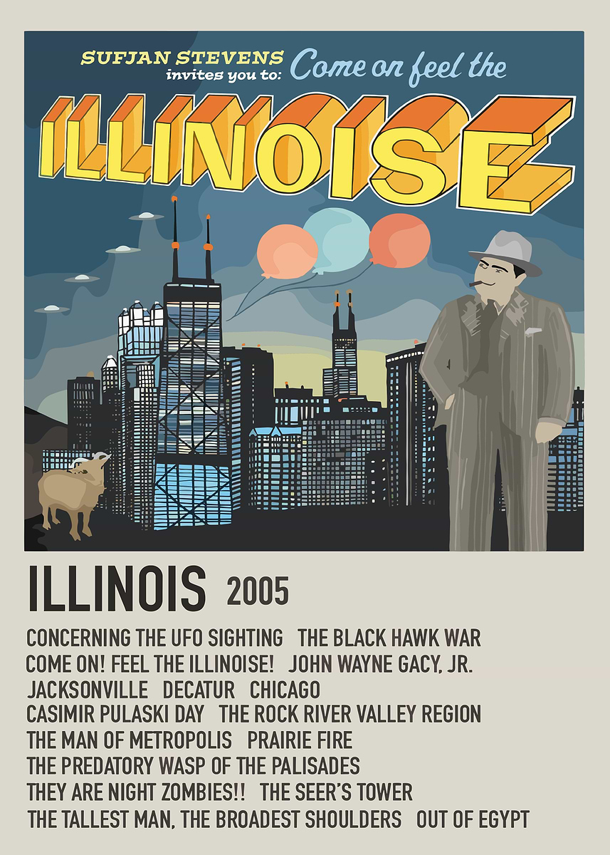 Sufjan Stevens Illinois Album ' Poster, picture, metal print