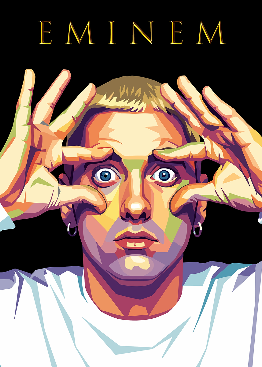 Eminem Pop Art Portrait' Poster, picture, metal print, paint by