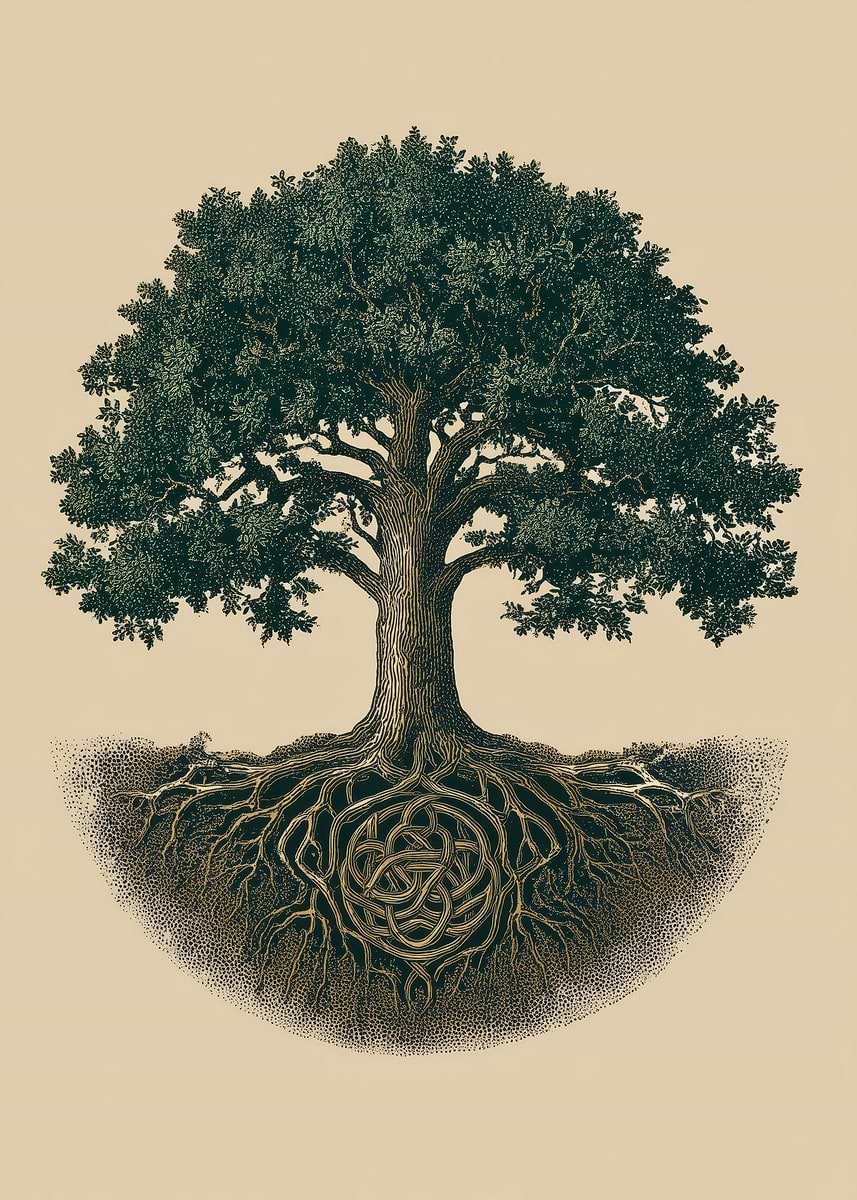 'Tree of Life with Celtic Knot Roots' Poster, picture, metal print ...