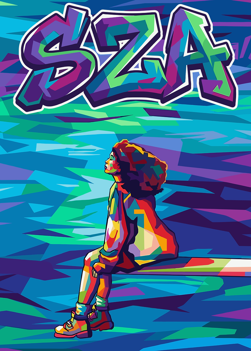 SZA Graffiti Art with Woman' Poster, picture, metal print, paint