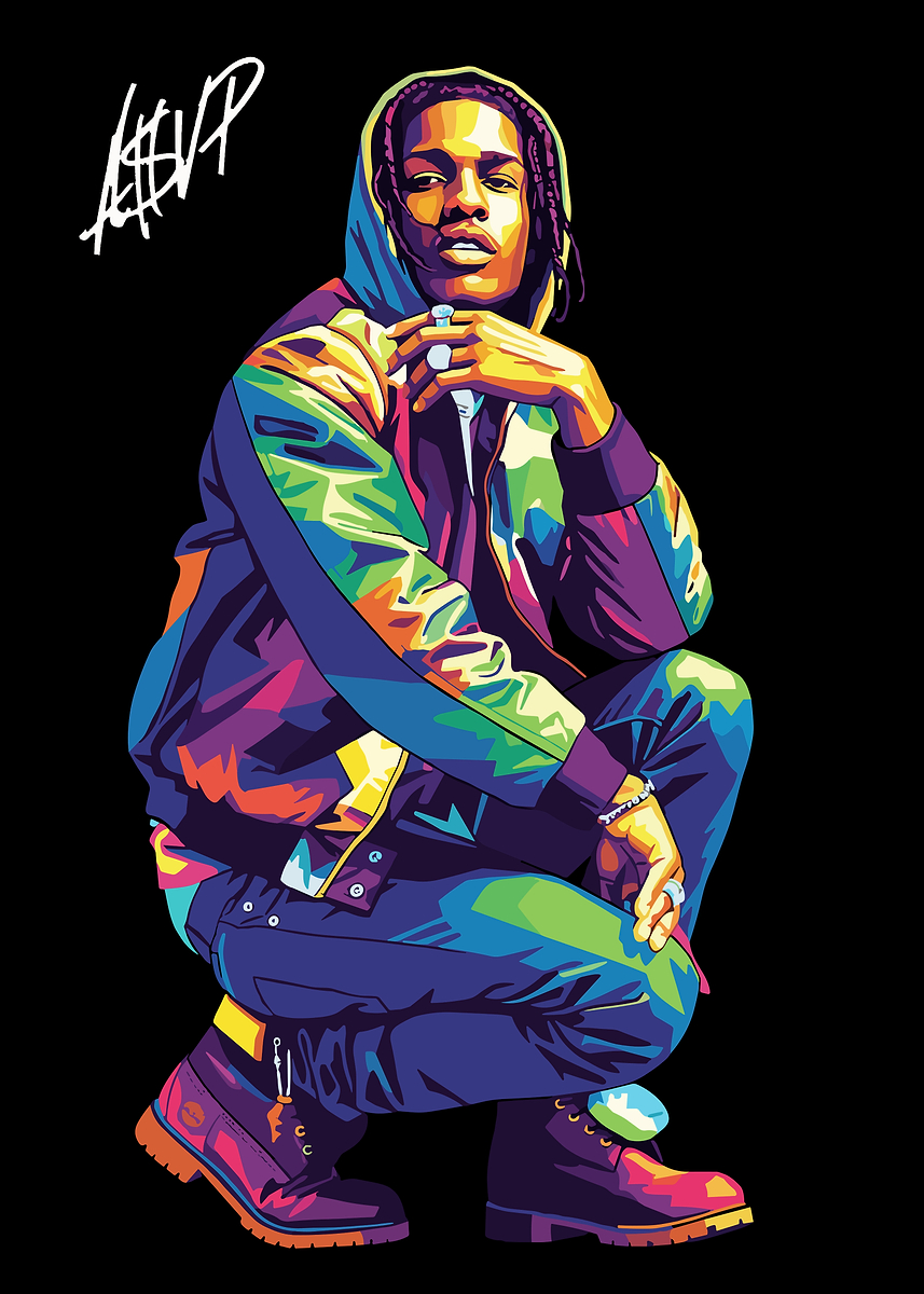 A$AP Rocky Pop Art Portrait' Poster, picture, metal print, paint