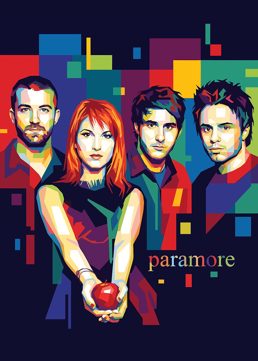 'Paramore Band Pop Art Portrait' Poster, picture, metal print, paint by ...