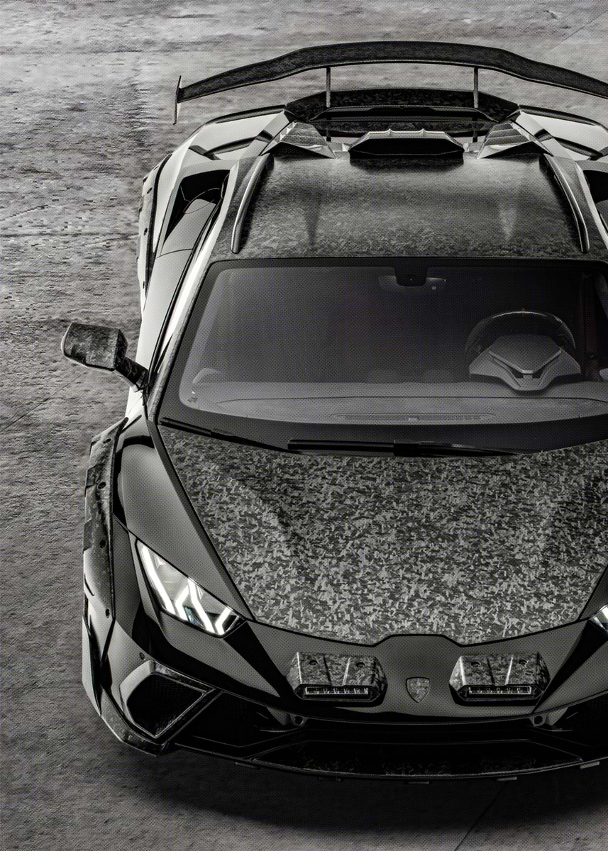 'Aggressive Sports Car with Camouflage Hood' Poster, picture, metal ...