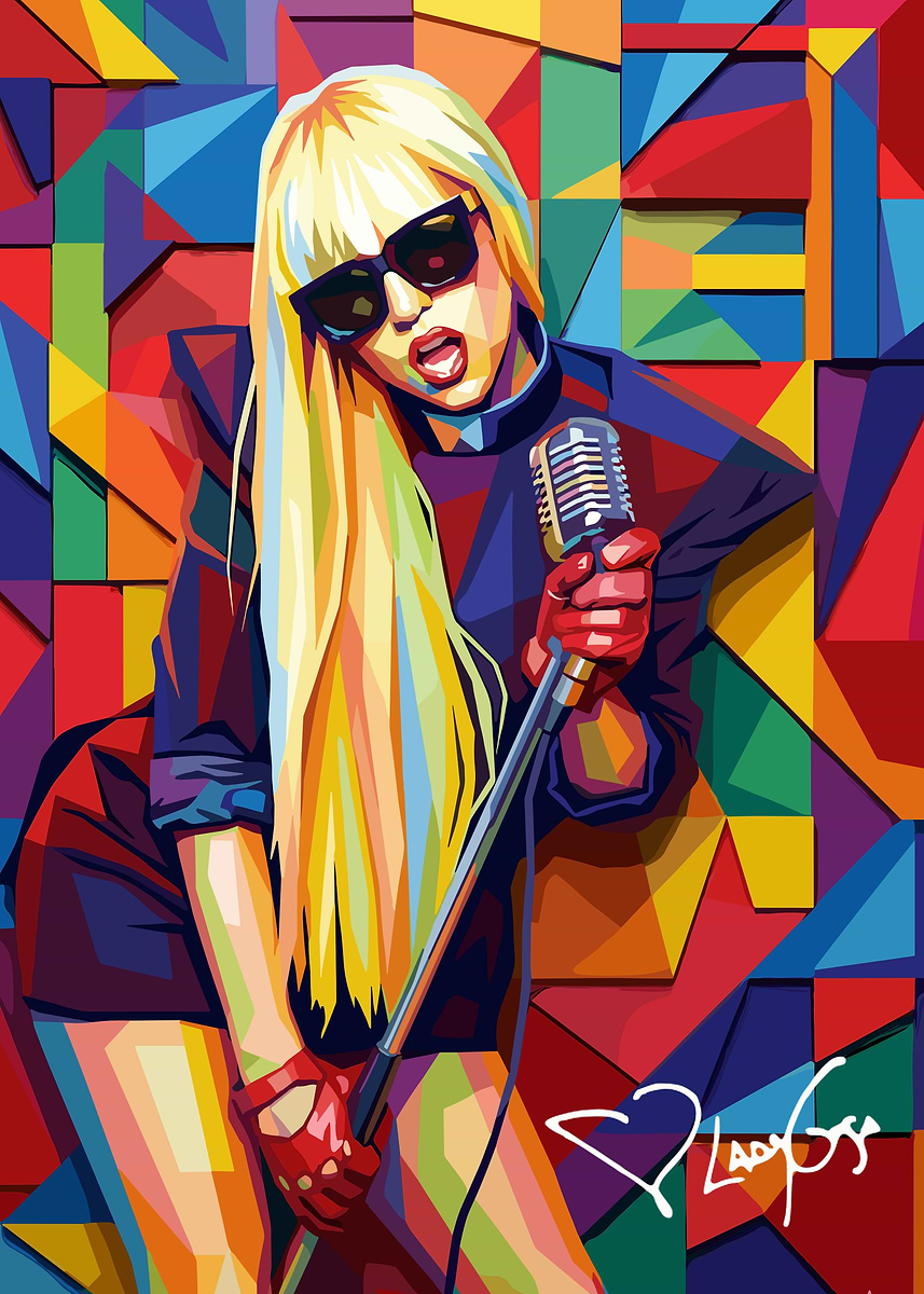 Lady Gaga Pop Art Portrait' Poster, picture, metal print, paint by