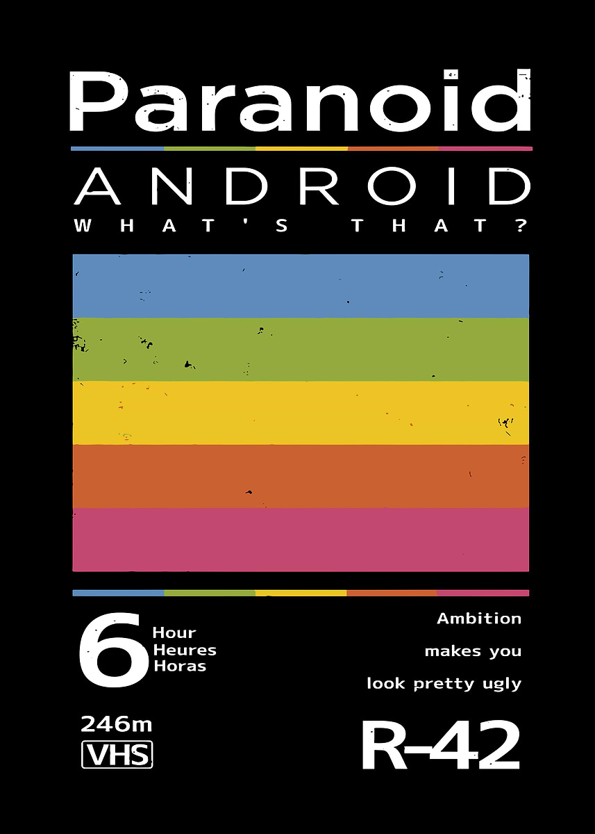 'Paranoid Android Retro Poster' Poster, picture, metal print, paint by ...