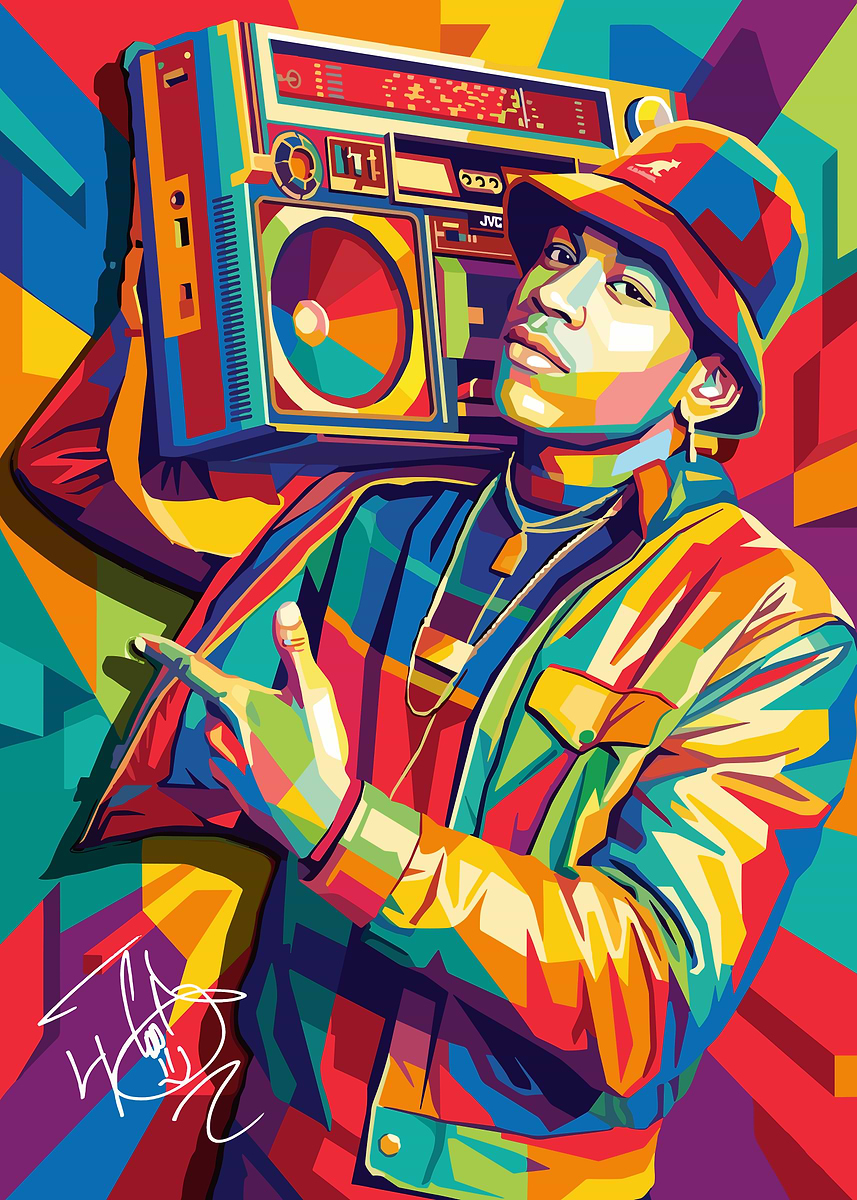 LL Cool J Potrait' Poster, picture, metal print, paint by Music