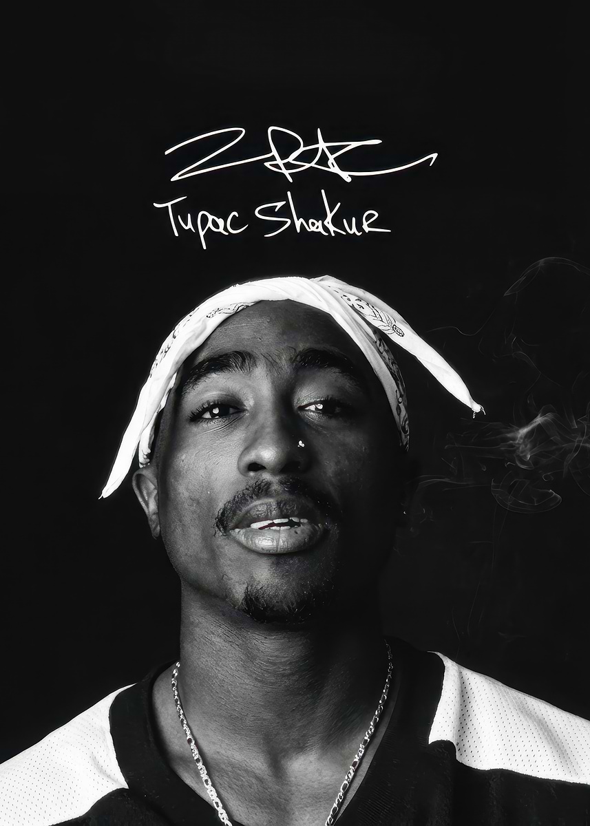 '2Pac Shakur Portrait' Poster, picture, metal print, paint by WallSpire ...
