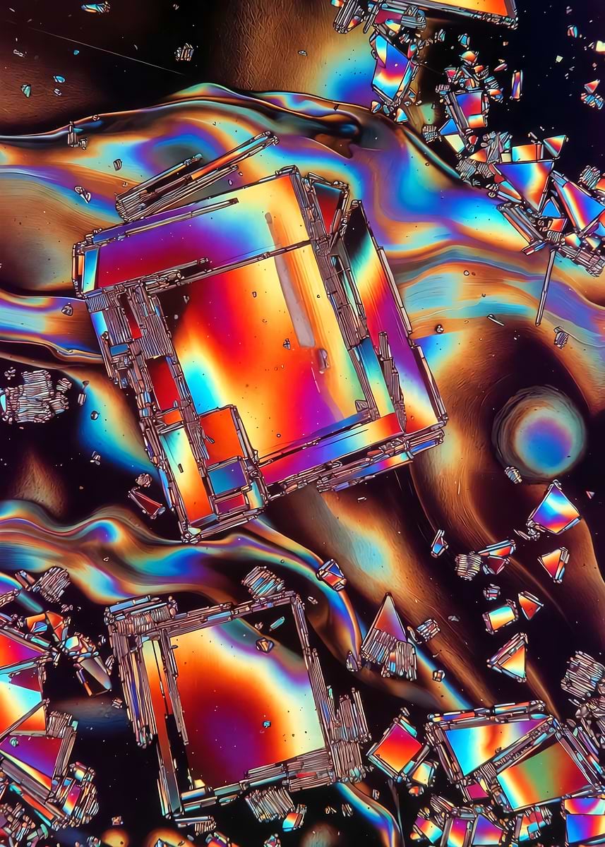 'Abstract Crystal Structures' Poster, picture, metal print, paint by ...