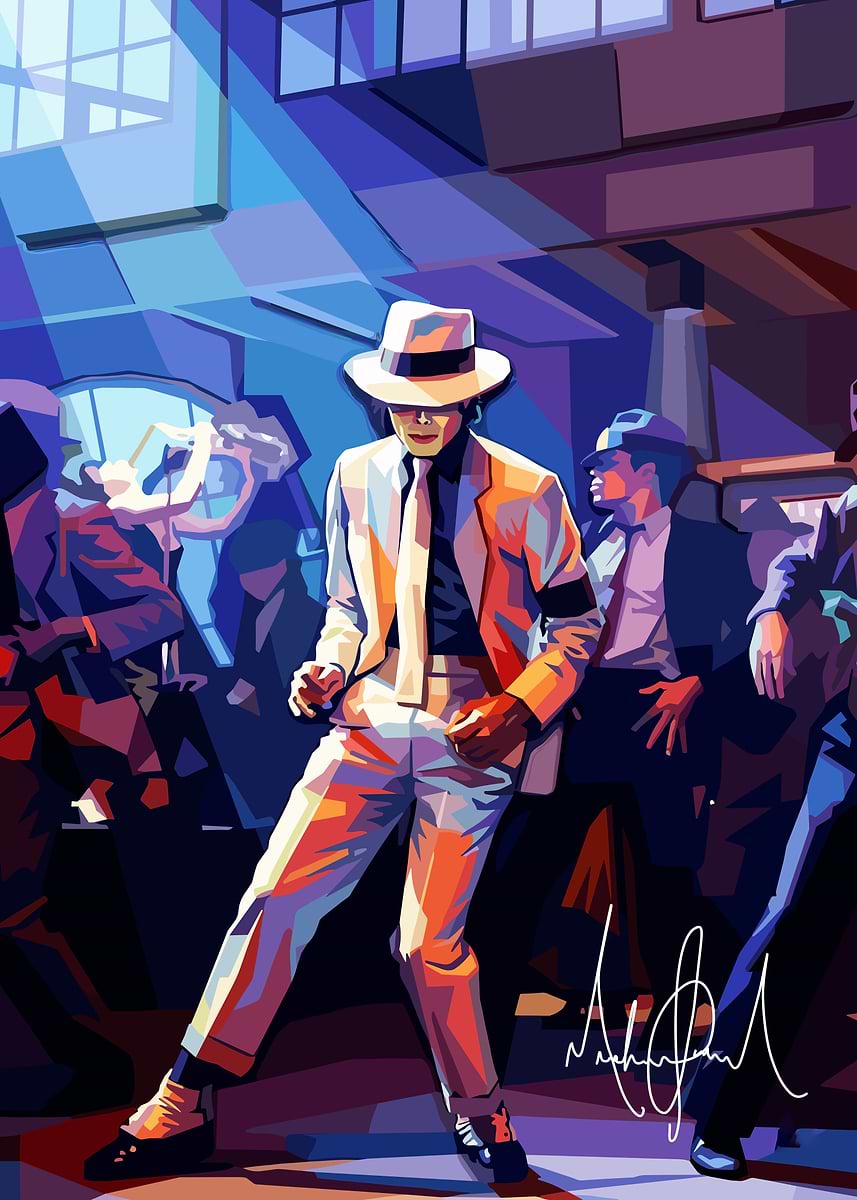 Michael Jackson Potrait' Poster, picture, metal print, paint by