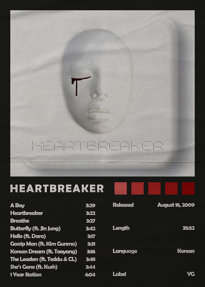 G-Dragon Heartbreaker Album Art' Poster, picture, metal print