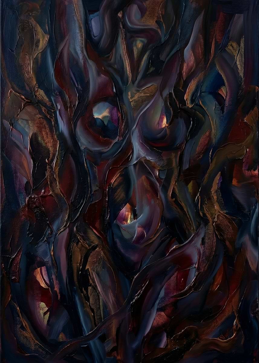 'Abstract Figure in Dark Tones' Poster, picture, metal print, paint by ...