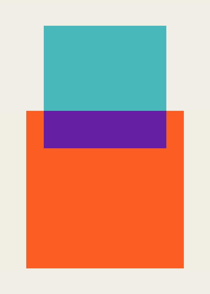'Geometric Overlap with Bold Colors' Poster, picture, metal print ...