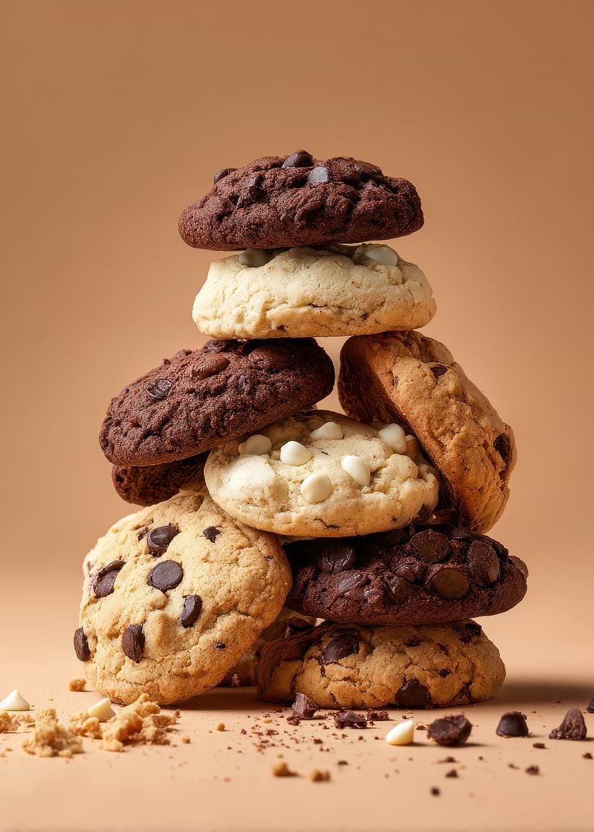 'Stack of Assorted Cookies' Poster, picture, metal print, paint by ...