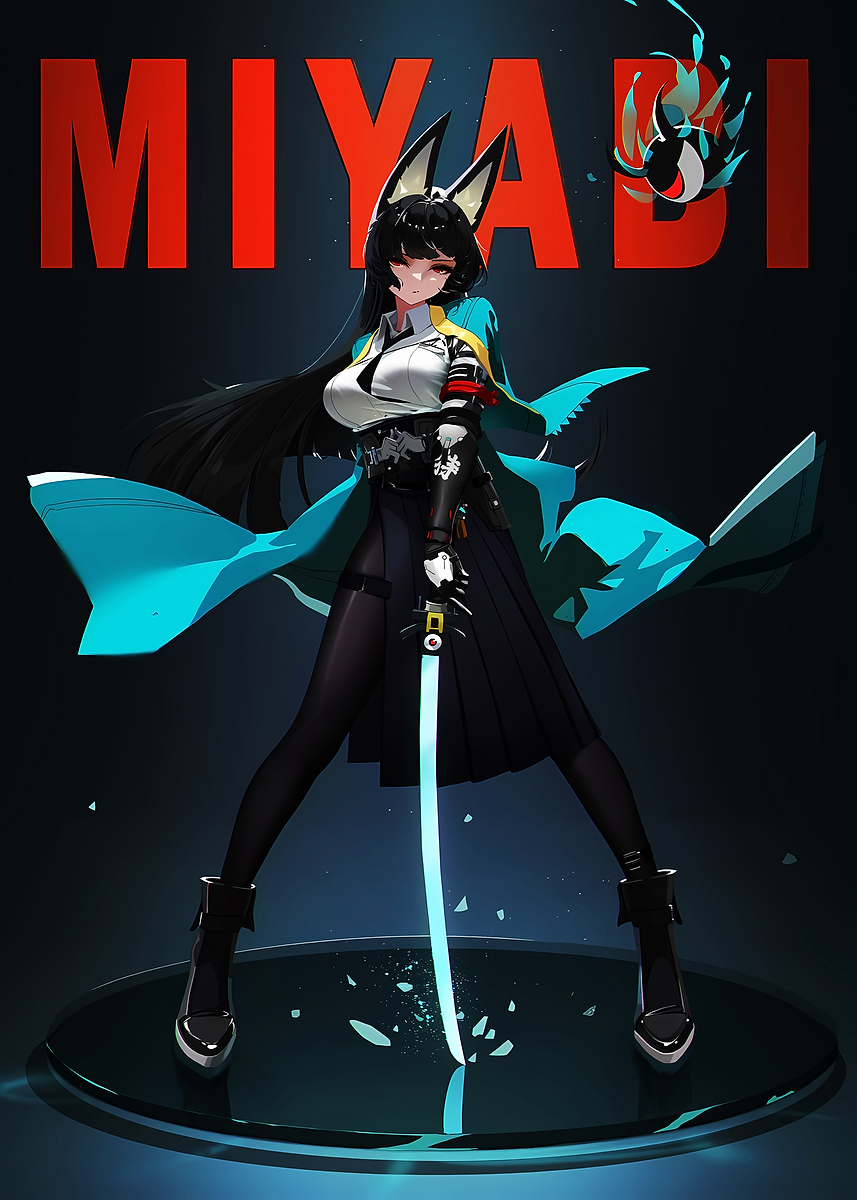 MIYABIKOTOJIページ Miyabi Zenless Zone Zero Art' Poster, picture, metal print, paint