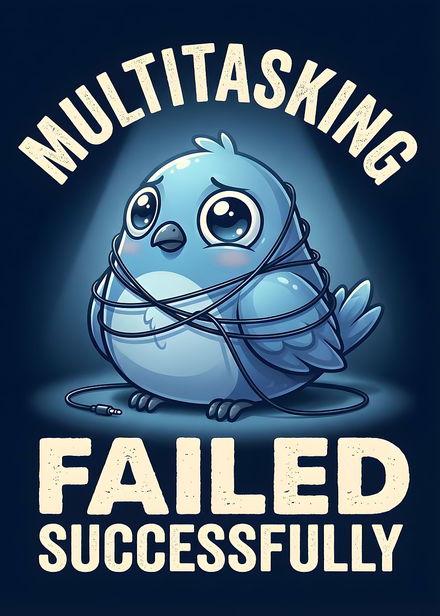 'Multitasking Failed Successfully Bird' Poster, picture, metal print ...